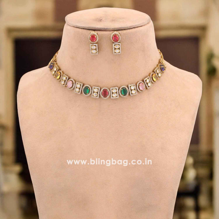Multicolor Aava Victorian Jewellery Set - New Arrival