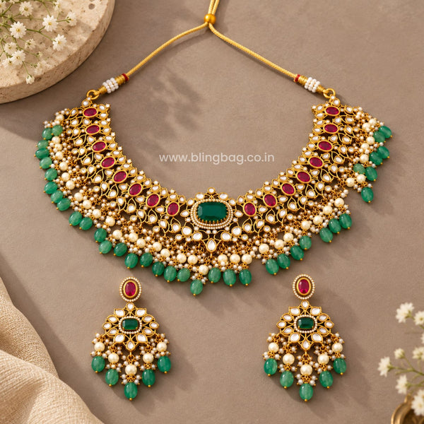 Multicolor Aavisha Antique Jewellery Set- New Arrival