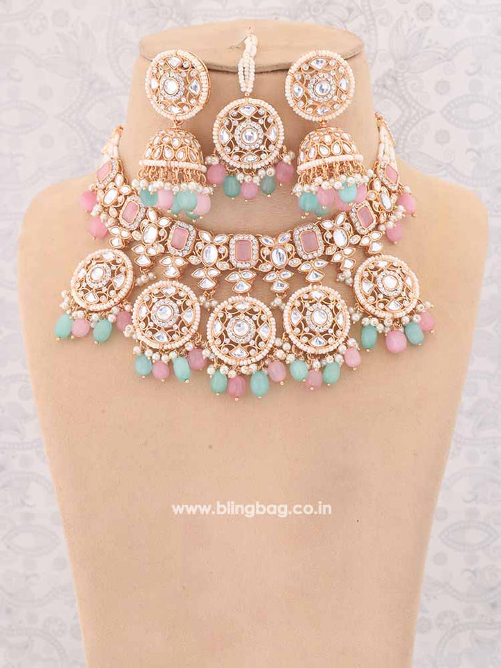 Multicolor Abhra Jewellery Set