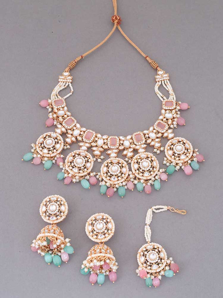 Multicolor Abhra Jewellery Set