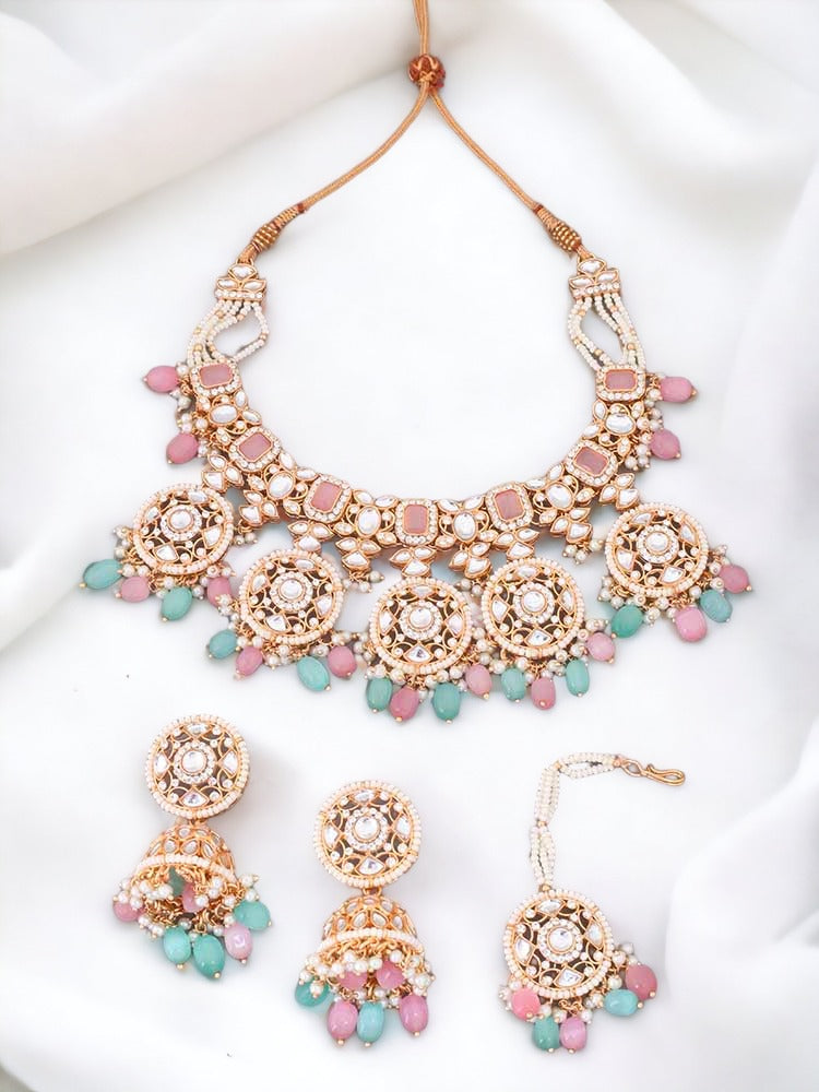 Multicolor Abhra Jewellery Set