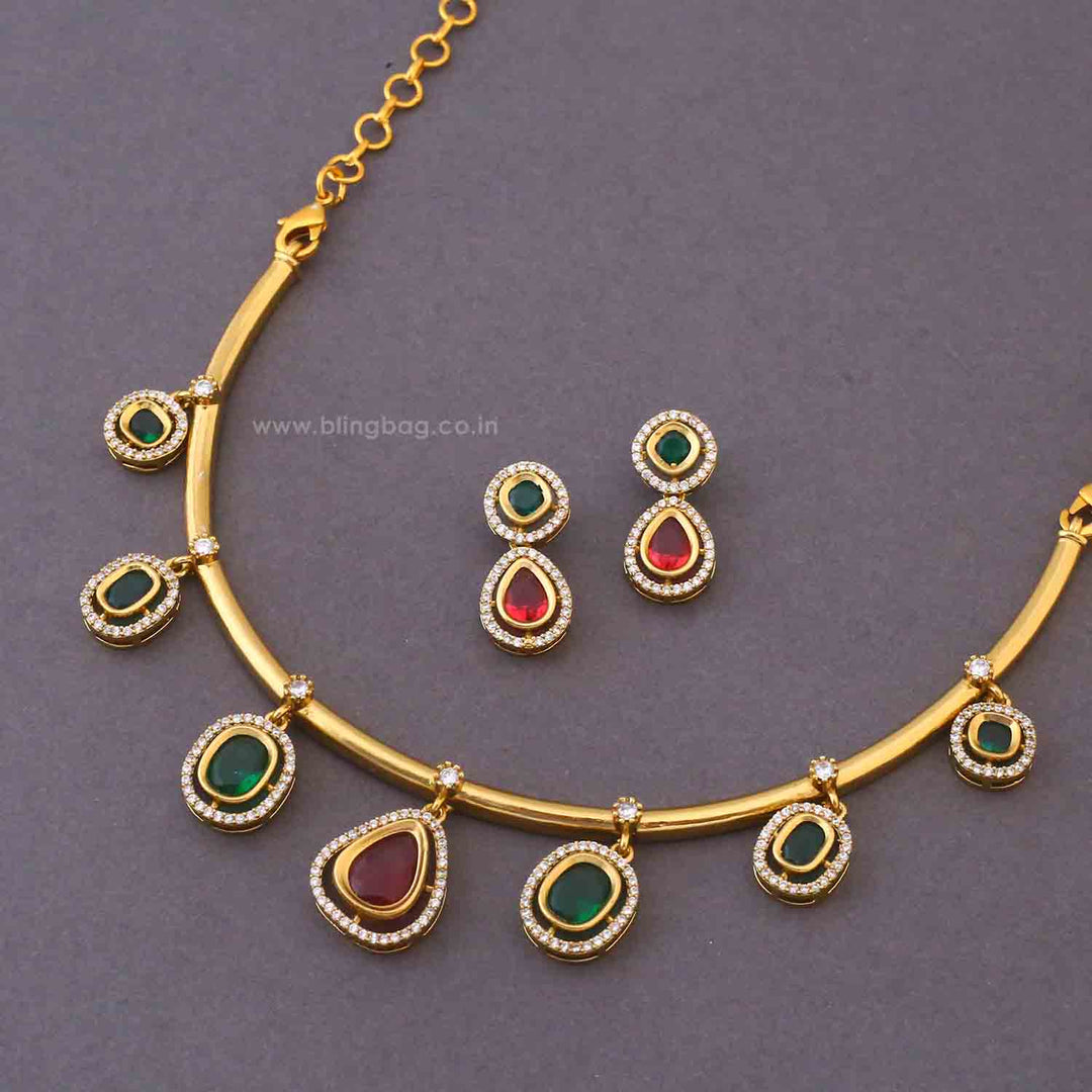 Multicolor Abiba Antique Jewellery Set - New Arrival