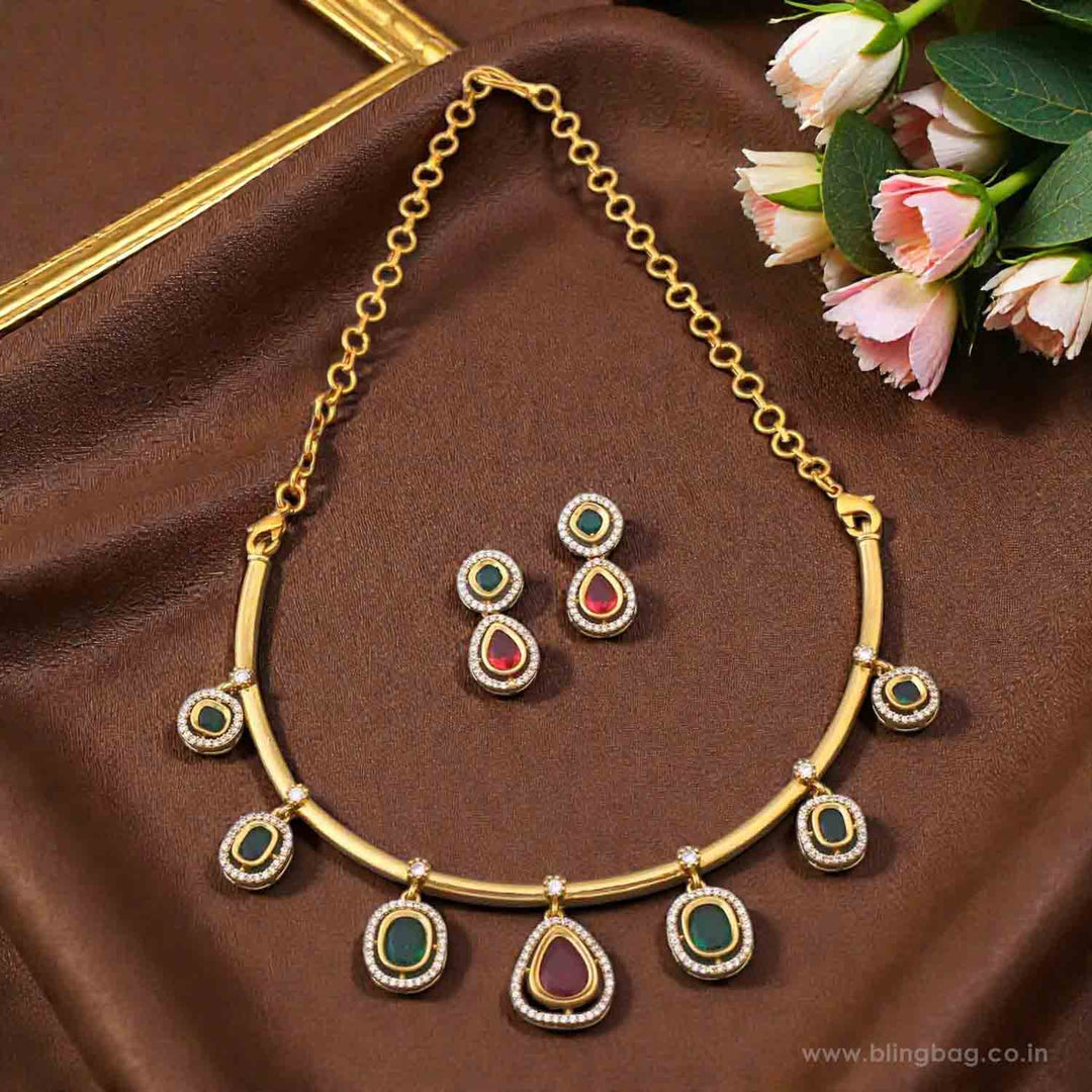 Multicolor Abiba Antique Jewellery Set - New Arrival