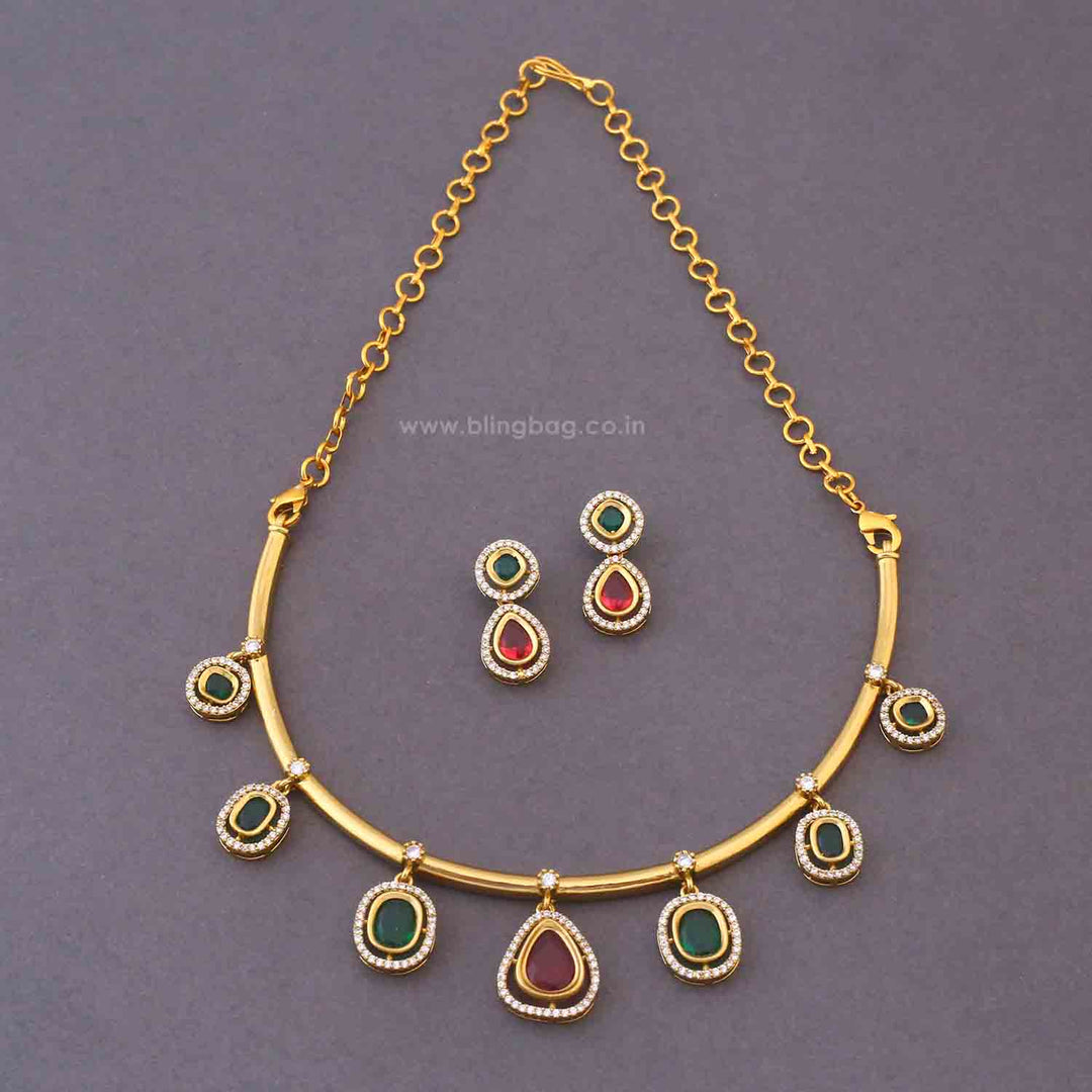Multicolor Abiba Antique Jewellery Set - New Arrival