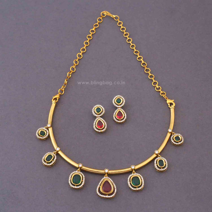 Multicolor Abiba Antique Jewellery Set - New Arrival