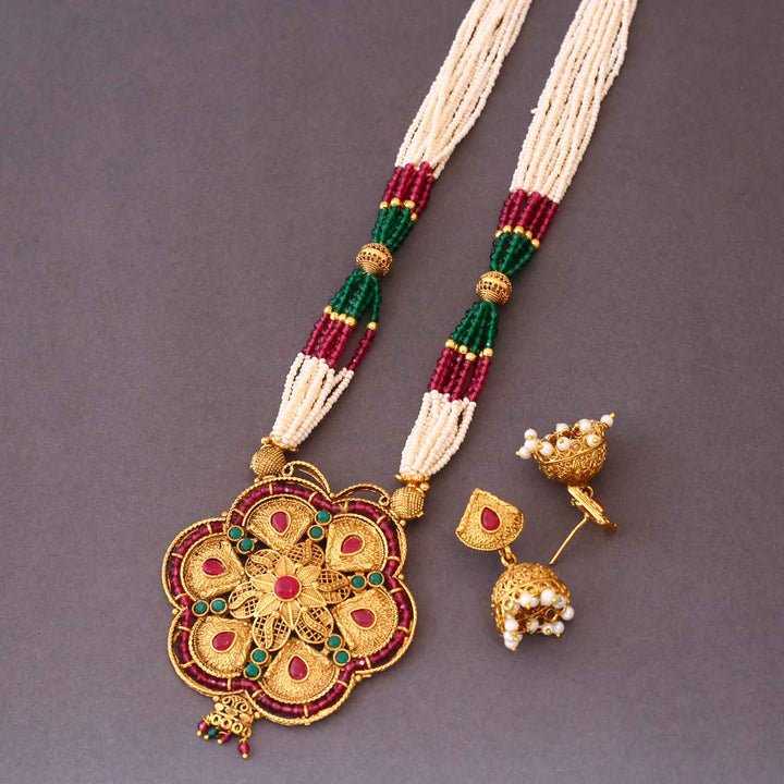 Multicolor Acyuta Antique Jewellery Set- New Arrival
