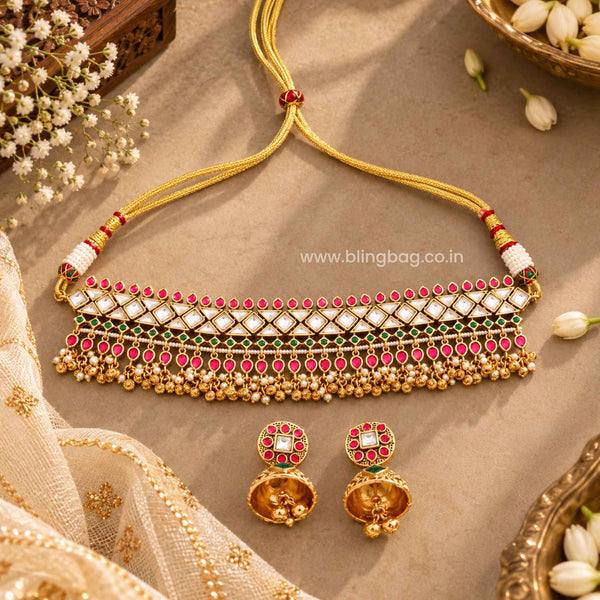 Multicolor Adishri Antique Jewellery Set - New Arrival