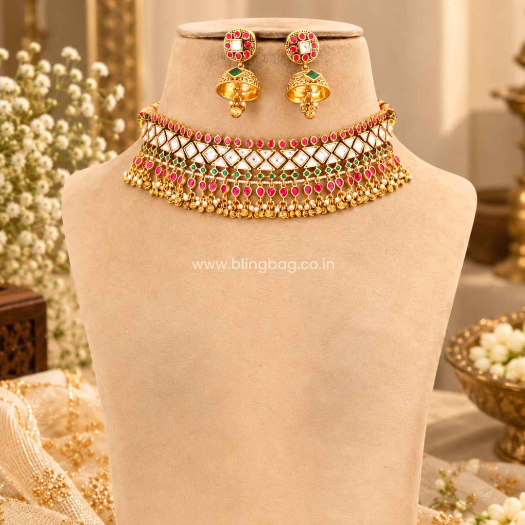 Multicolor Adishri Antique Jewellery Set - New Arrival