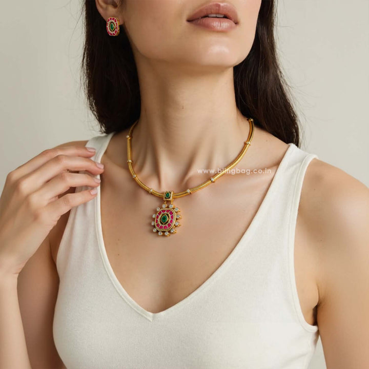 Multicolor Agata Hasli Antique Jewellery Set - New Arrival