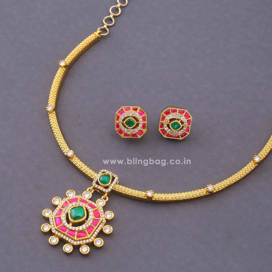 Multicolor Agata Hasli Antique Jewellery Set - New Arrival