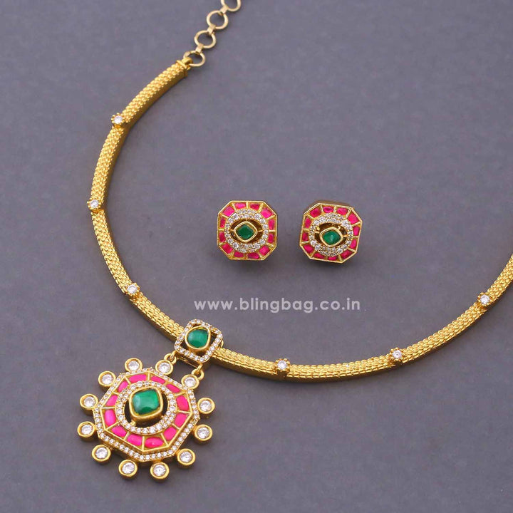 Multicolor Agata Hasli Antique Jewellery Set - New Arrival