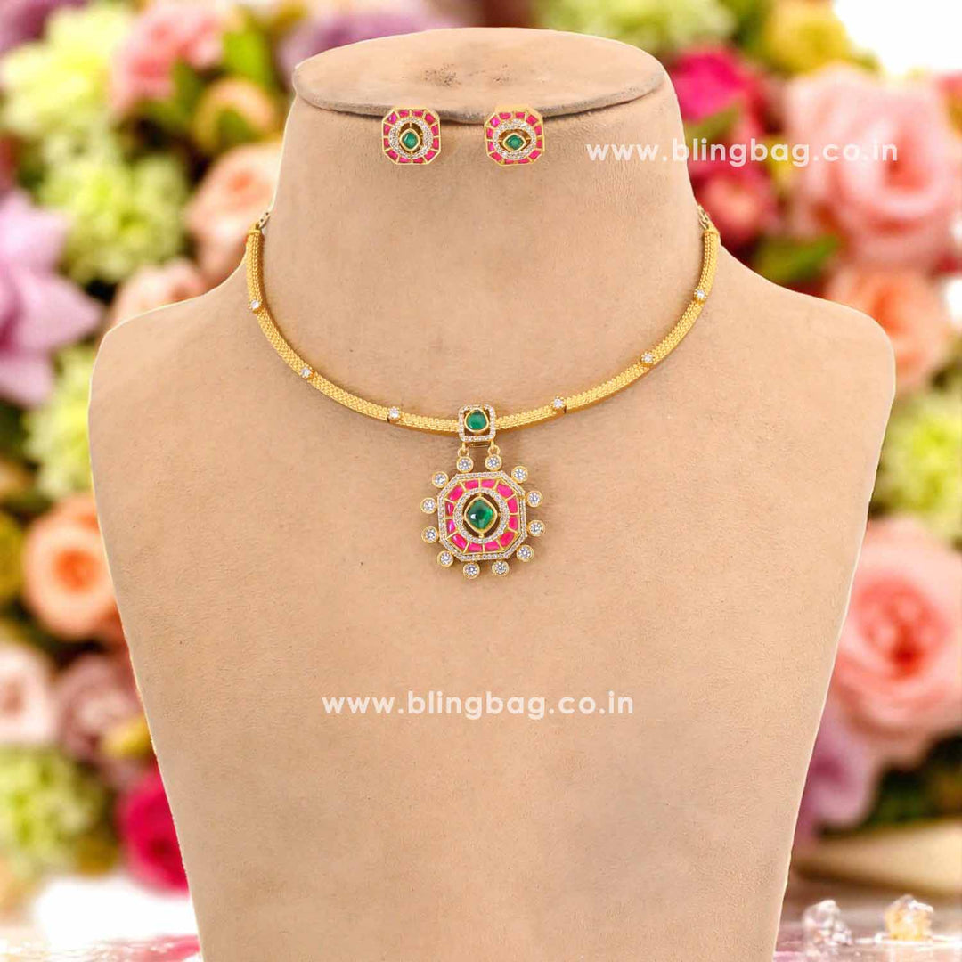 Multicolor Agata Hasli Antique Jewellery Set - New Arrival
