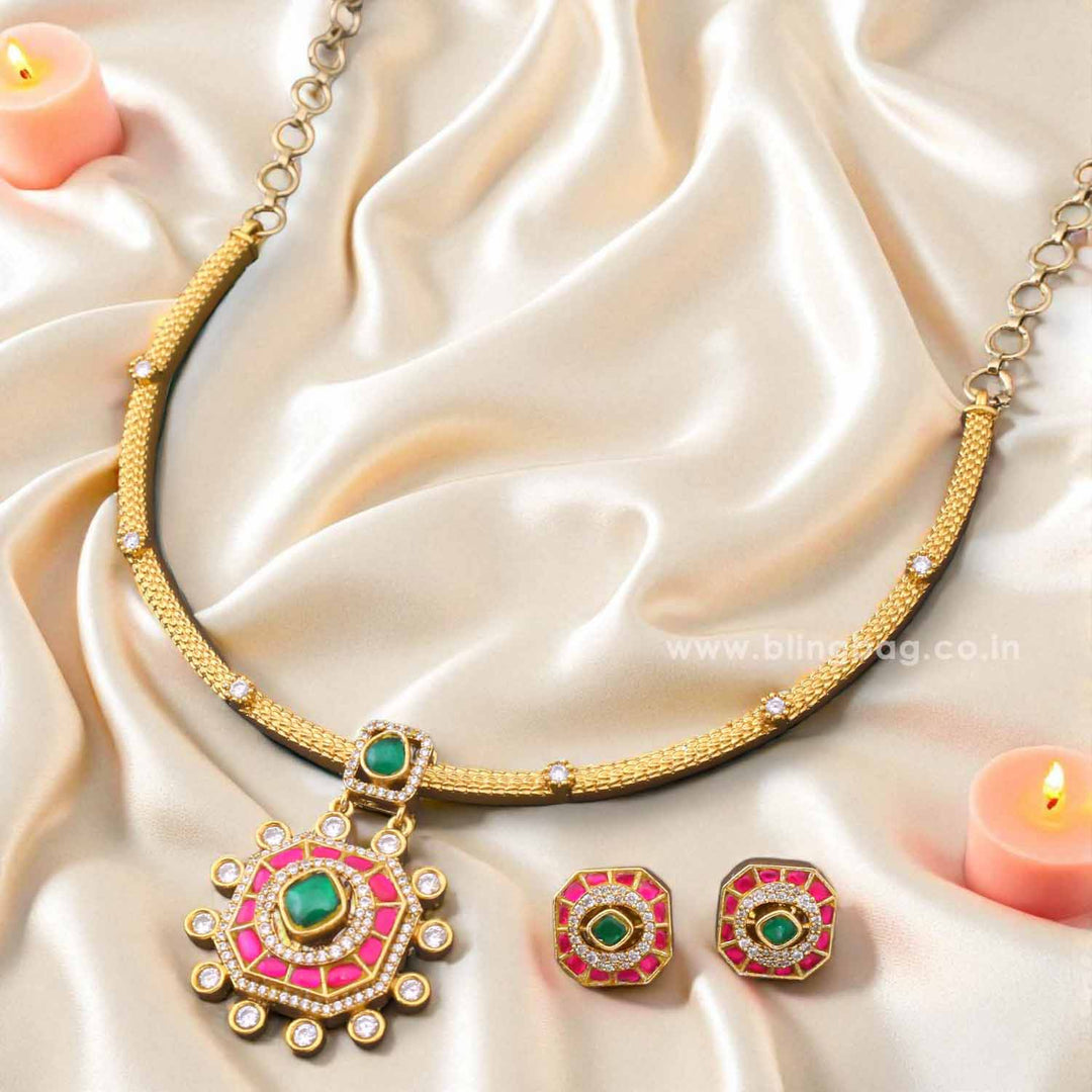 Multicolor Agata Hasli Antique Jewellery Set - New Arrival