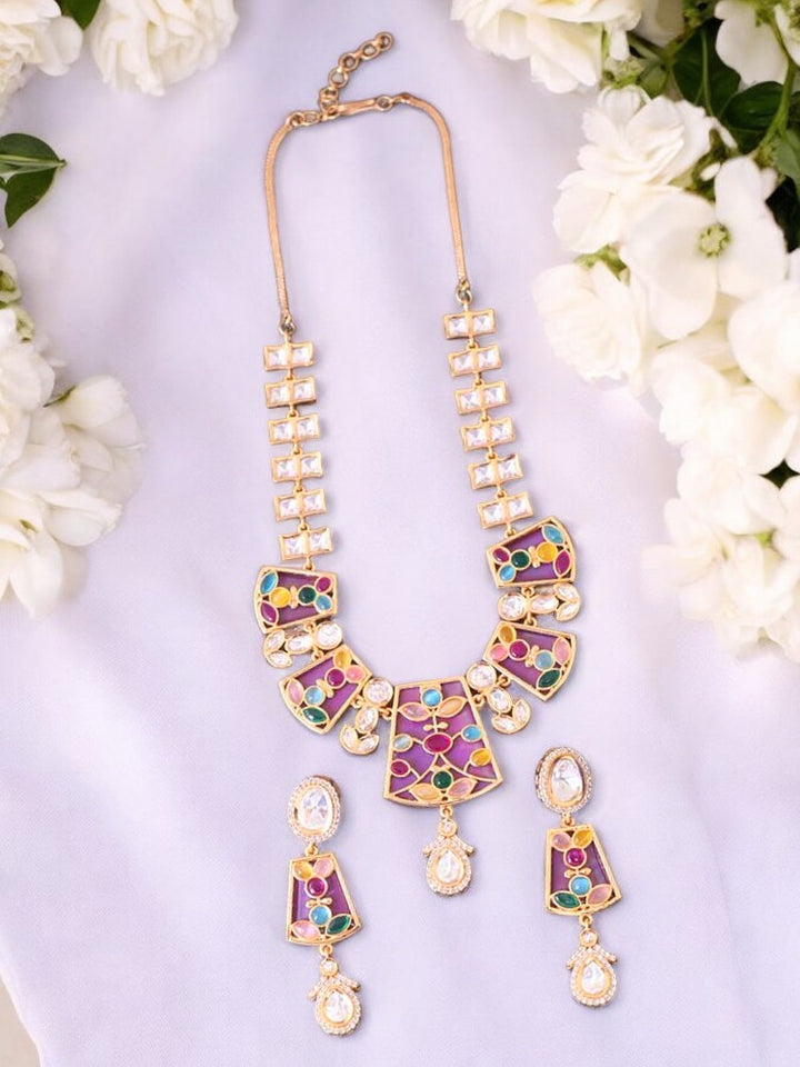 Multicolor Ahalya Kundan Jewellery Set
