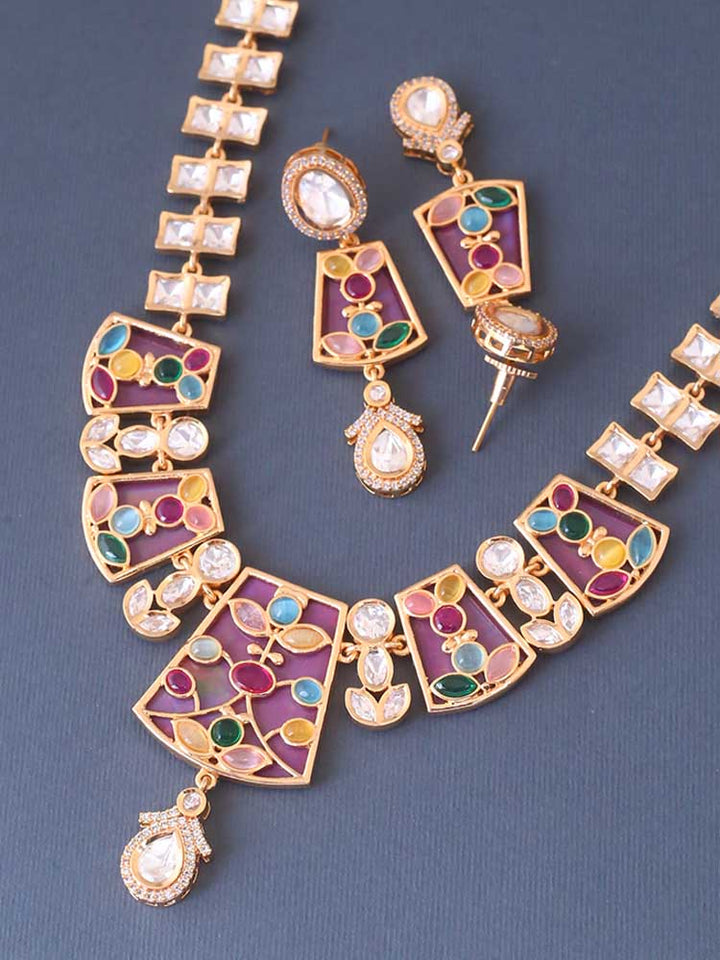 Multicolor Ahalya Kundan Jewellery Set