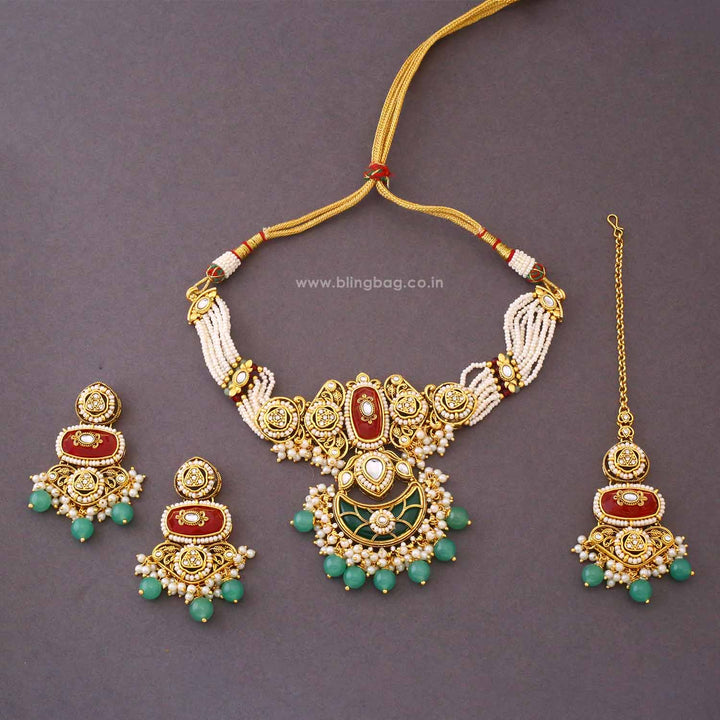 Multicolor Ahanvi Kundan Jewellery Set - New Arrival