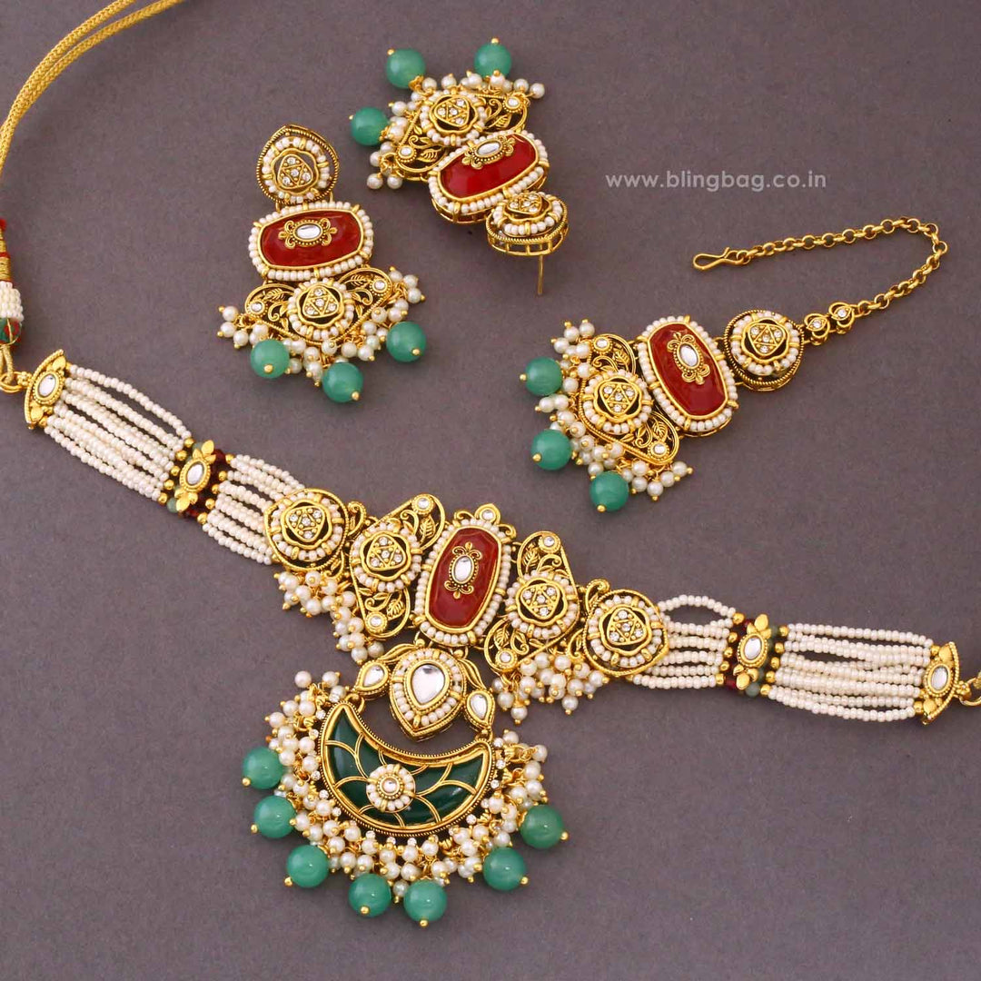 Multicolor Ahanvi Kundan Jewellery Set - New Arrival
