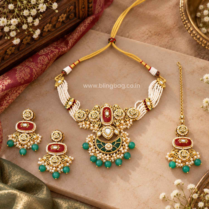 Multicolor Ahanvi Kundan Jewellery Set - New Arrival