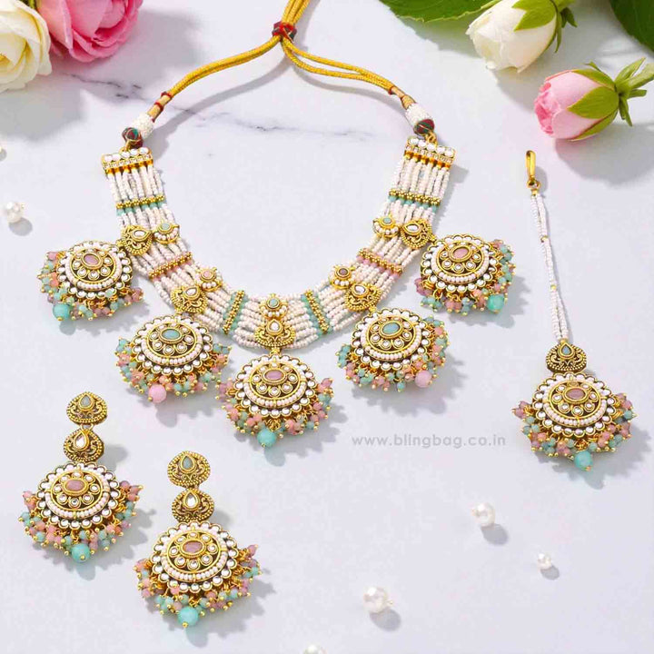 Multicolor Ahilya Kundan Jewellery Set