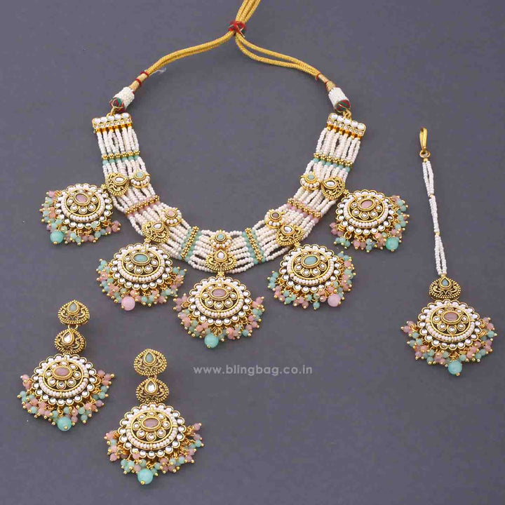 Multicolor Ahilya Kundan Jewellery Set
