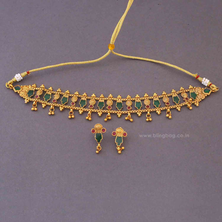Multicolor Ahlam Antique Jewellery Set - New Arrival