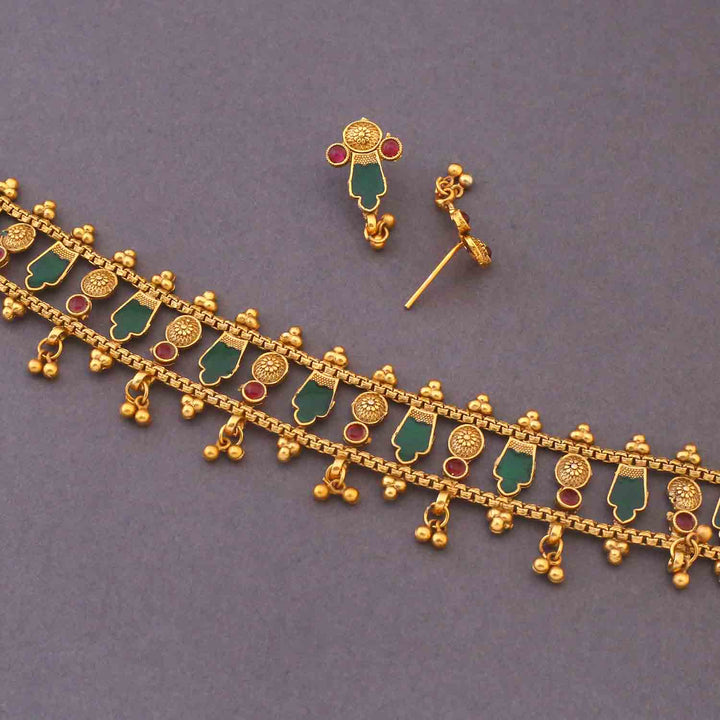 Multicolor Ahlam Antique Jewellery Set - New Arrival