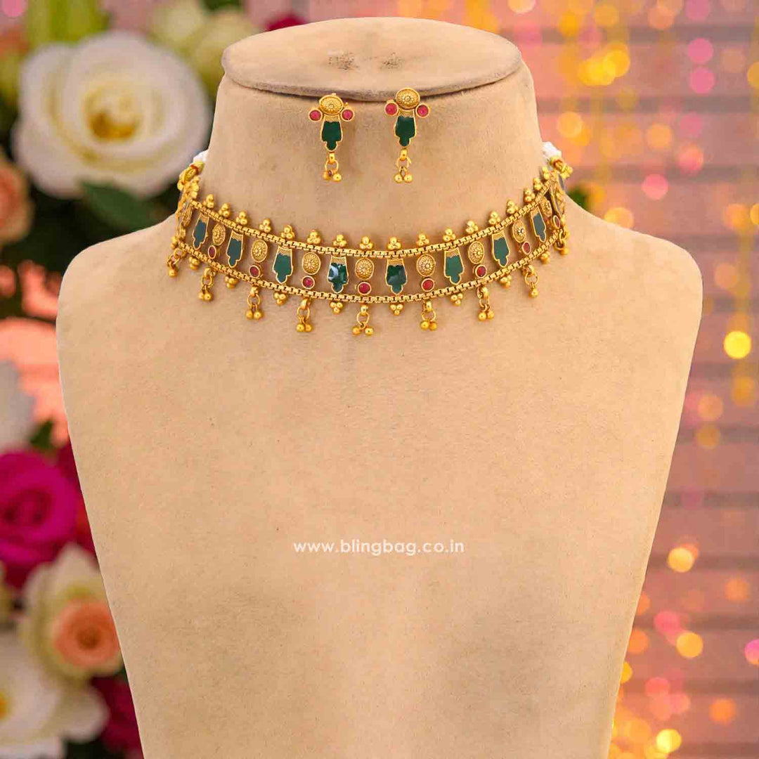 Multicolor Ahlam Antique Jewellery Set - New Arrival