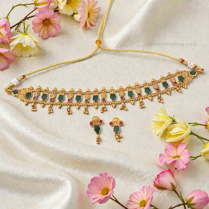 Multicolor Ahlam Antique Jewellery Set - New Arrival