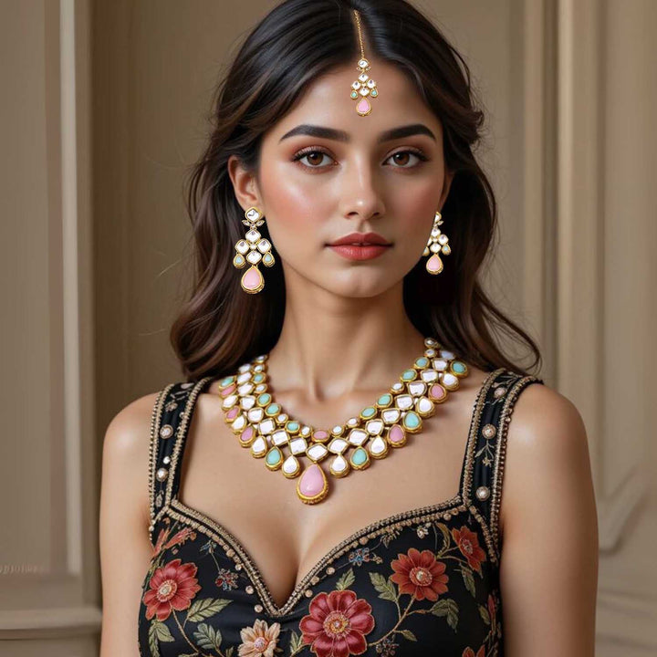 Multicolor Ahlami Kundan Jewellery Set