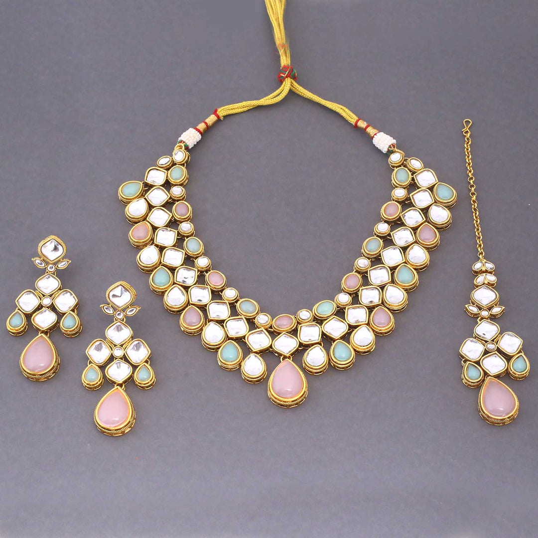 Multicolor Ahlami Kundan Jewellery Set
