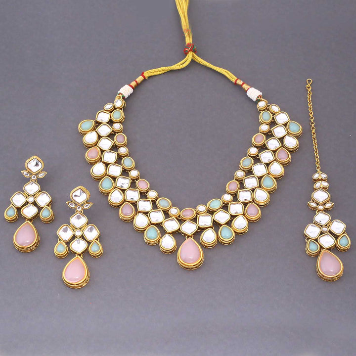 Multicolor Ahlami Kundan Jewellery Set