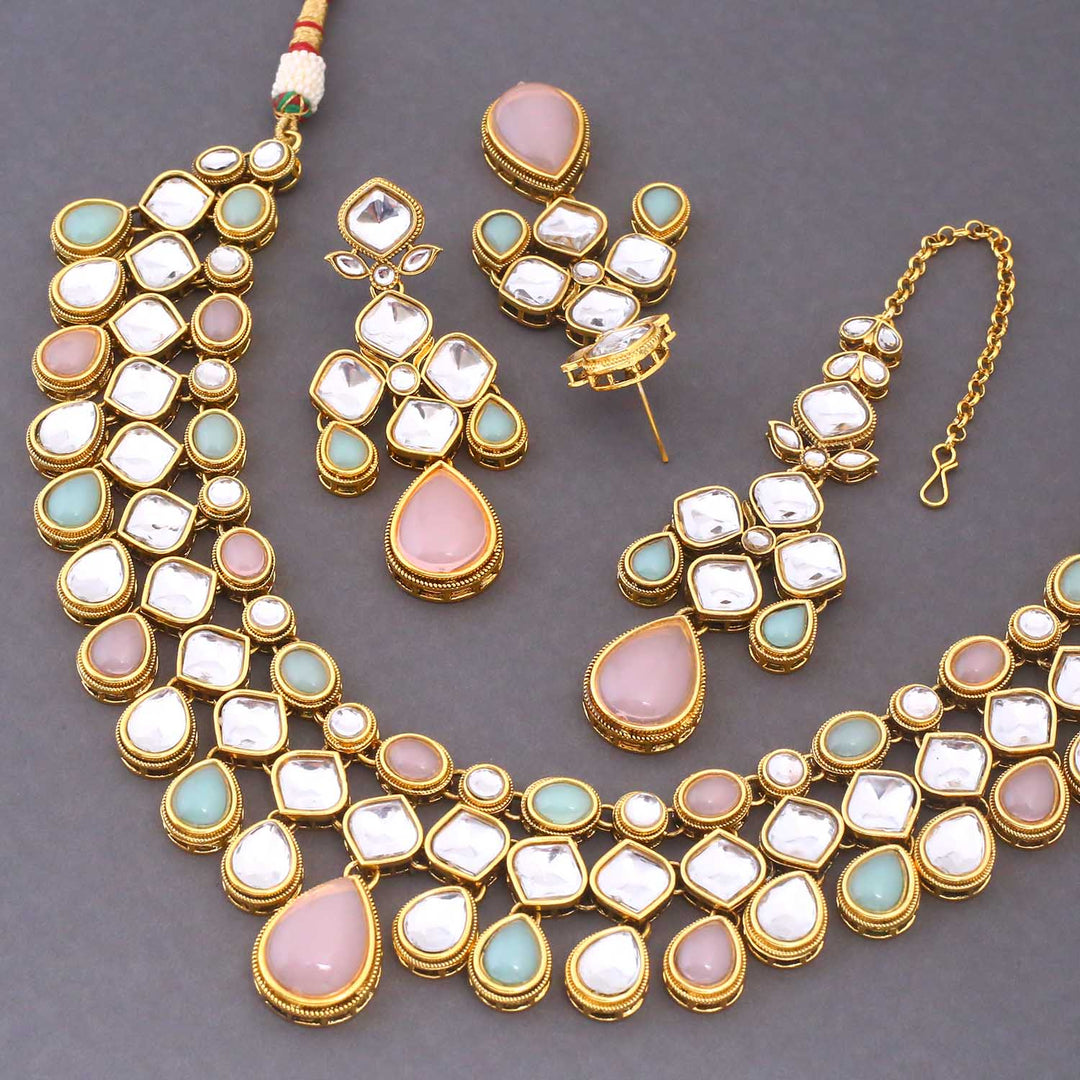 Multicolor Ahlami Kundan Jewellery Set