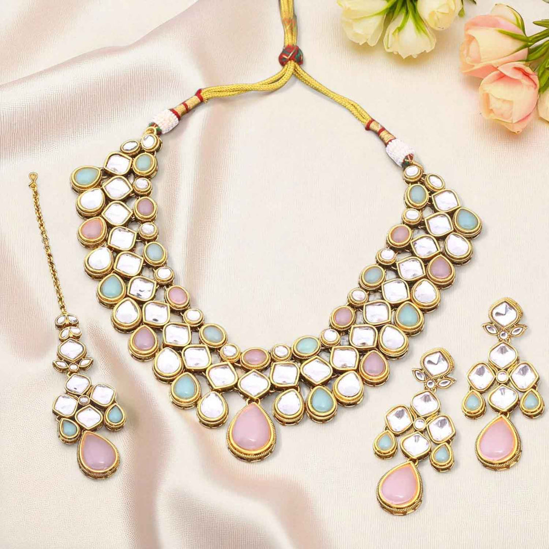 Multicolor Ahlami Kundan Jewellery Set