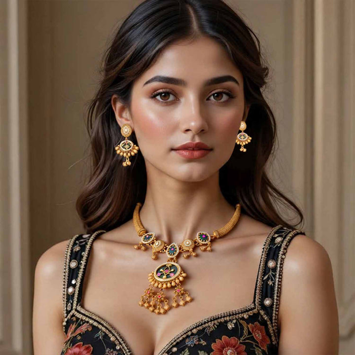 Multicolor Aishani Hasli Heritage Jewellery Set - New Arrival