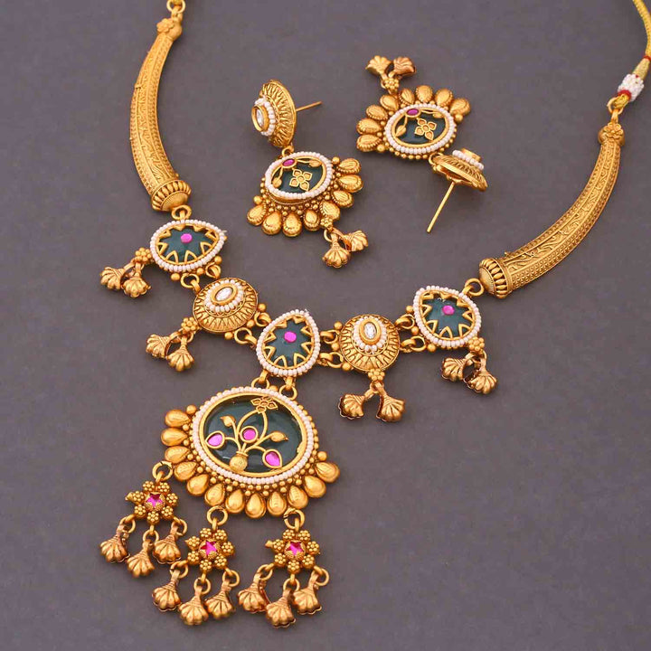 Multicolor Aishani Hasli Heritage Jewellery Set - New Arrival