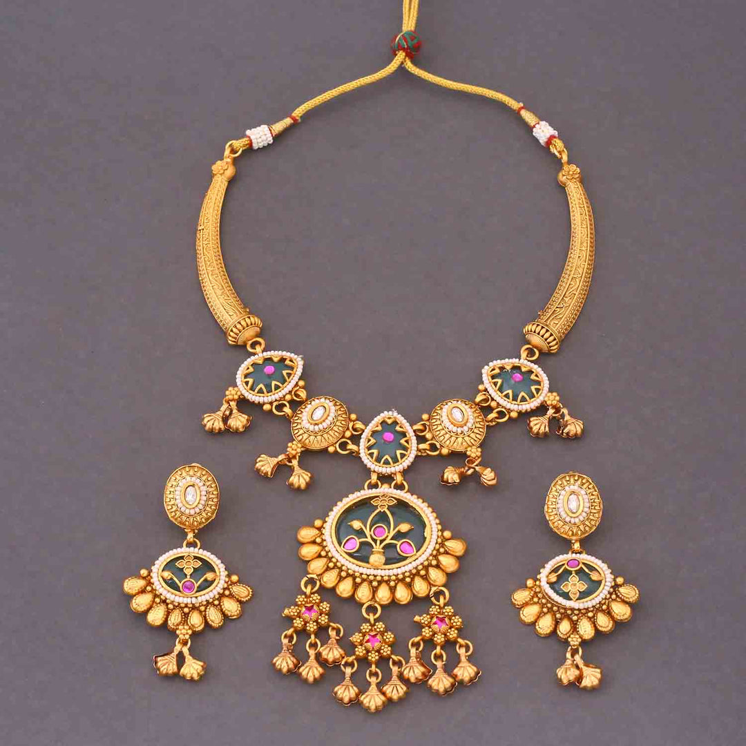Multicolor Aishani Hasli Heritage Jewellery Set - New Arrival