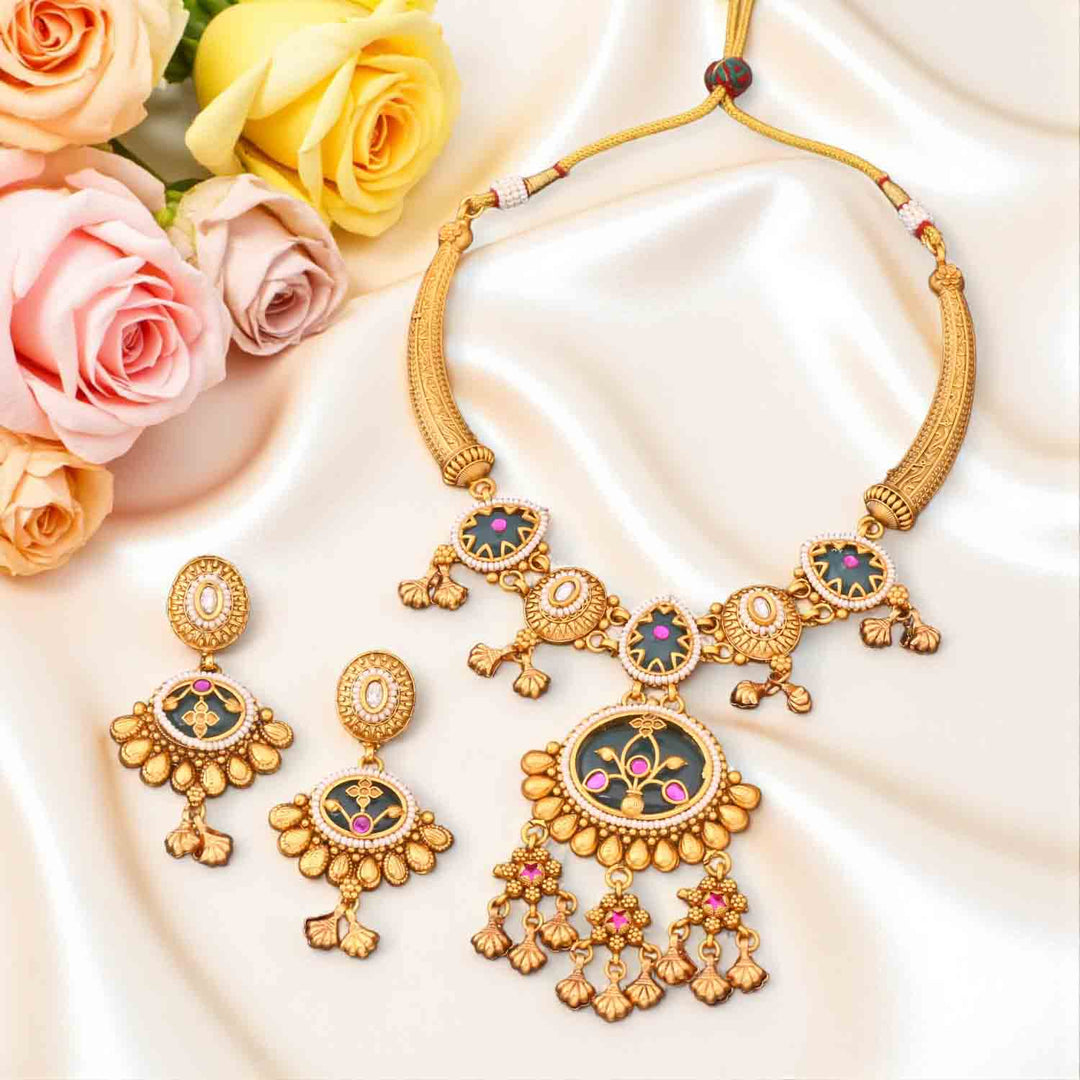 Multicolor Aishani Hasli Heritage Jewellery Set - New Arrival