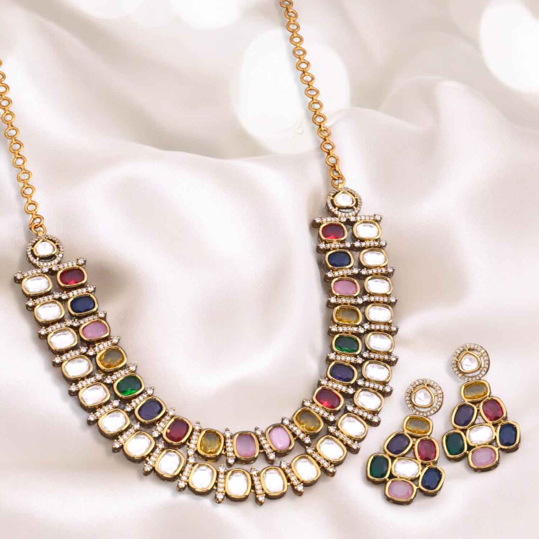 Multicolor Aizza Victorian Jewellery Set - New Arrival