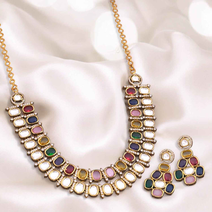 Multicolor Aizza Victorian Jewellery Set - New Arrival