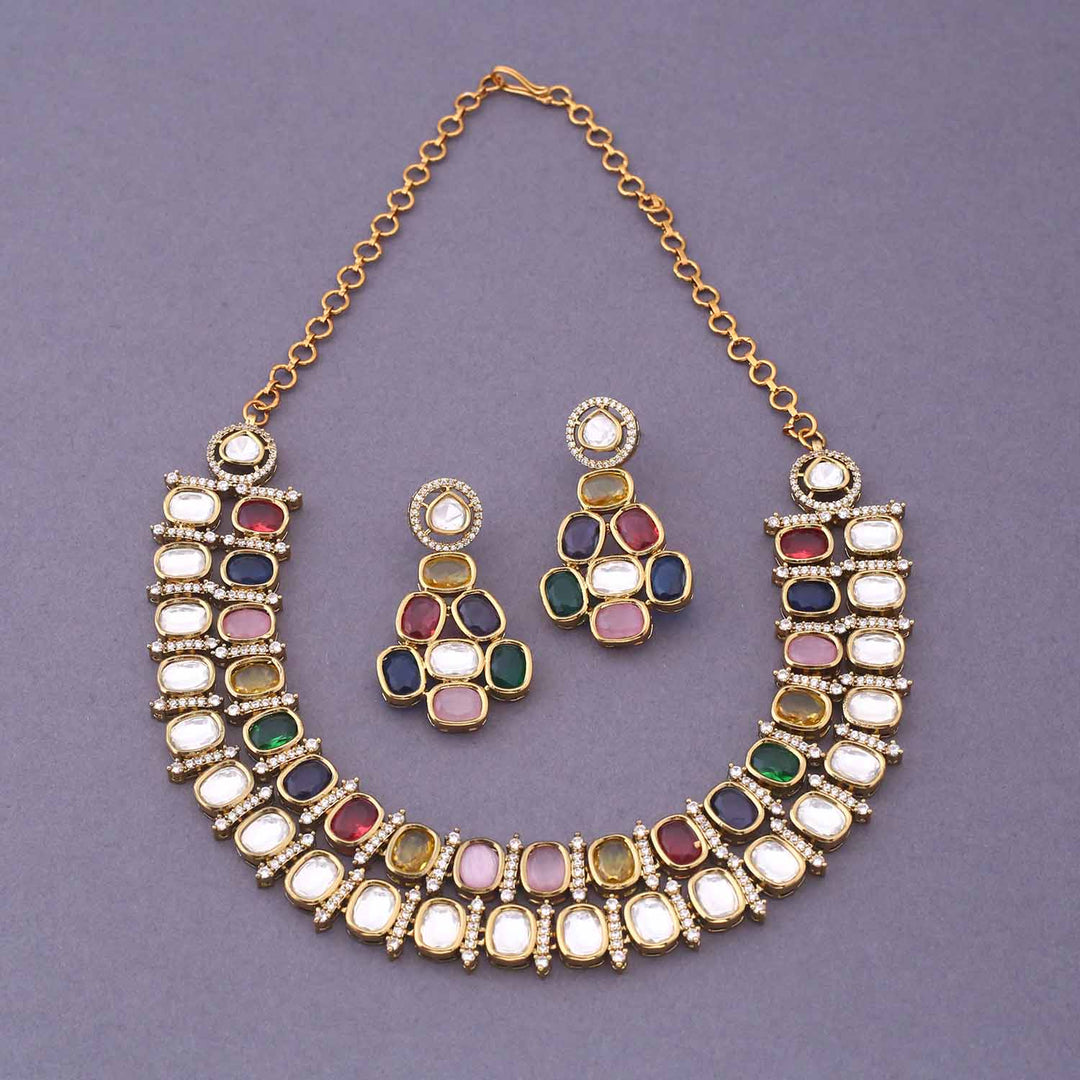 Multicolor Aizza Victorian Jewellery Set - New Arrival