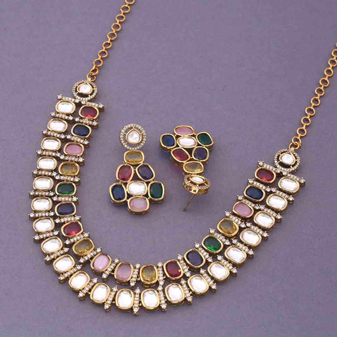 Multicolor Aizza Victorian Jewellery Set - New Arrival