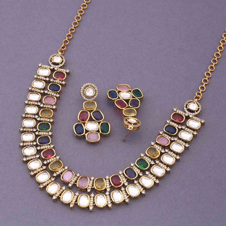 Multicolor Aizza Victorian Jewellery Set - New Arrival