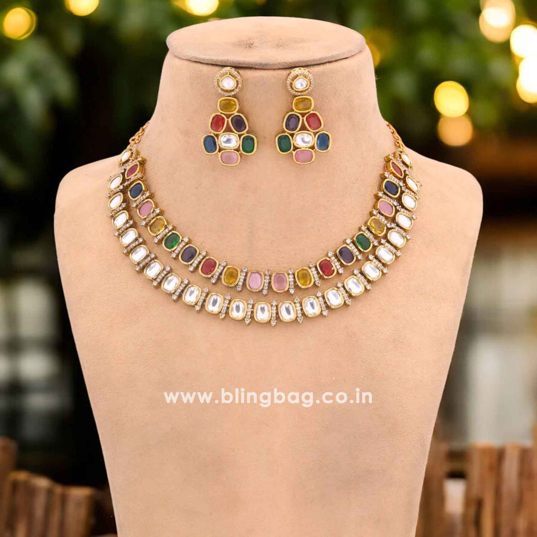 Multicolor Aizza Victorian Jewellery Set - New Arrival