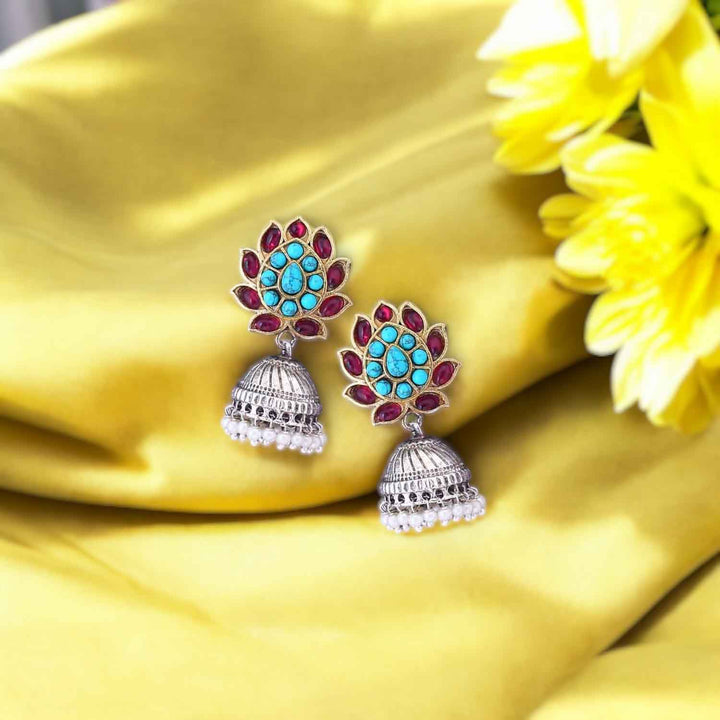 Multicolor Akansha Oxidised Jhumkis