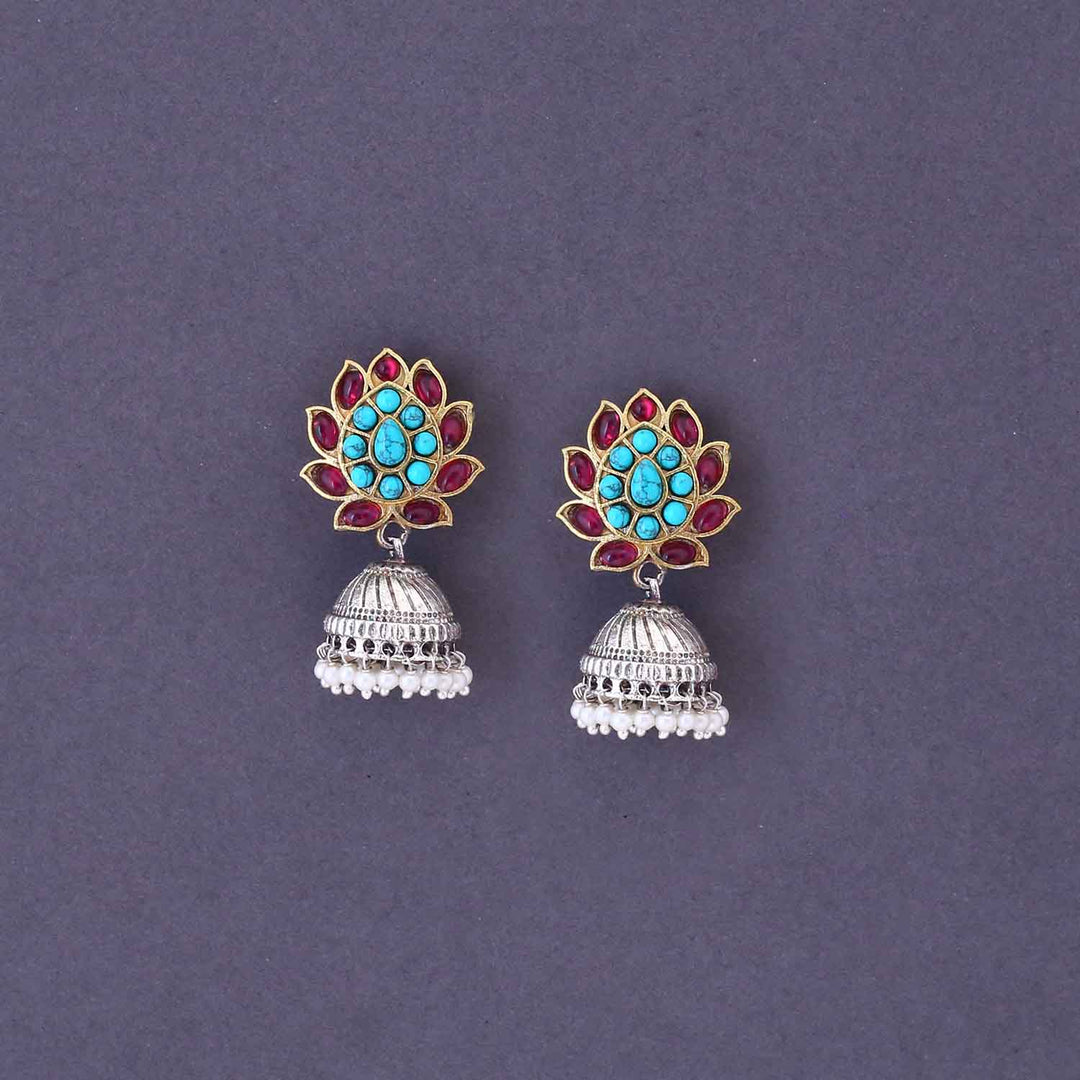 Multicolor Akansha Oxidised Jhumkis