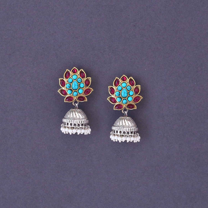 Multicolor Akansha Oxidised Jhumkis