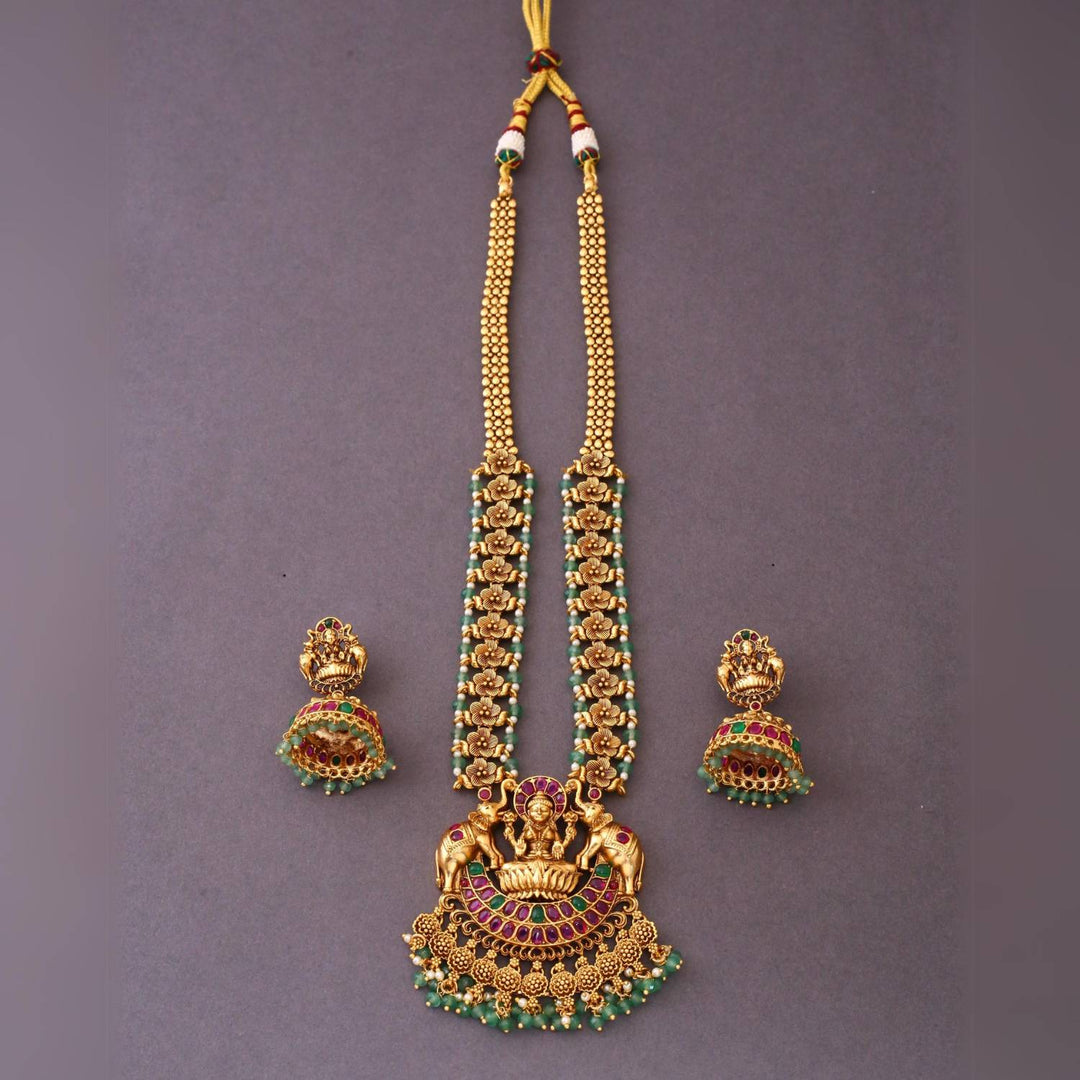 Multicolor Alakshmi Temple Jewellery Set- New Arrival