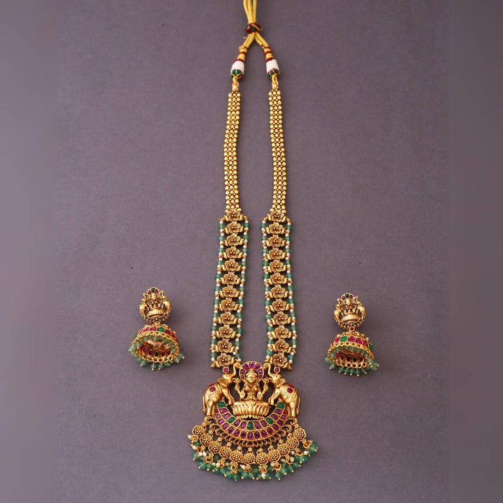 Multicolor Alakshmi Temple Jewellery Set- New Arrival