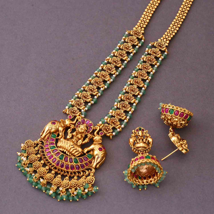Multicolor Alakshmi Temple Jewellery Set- New Arrival
