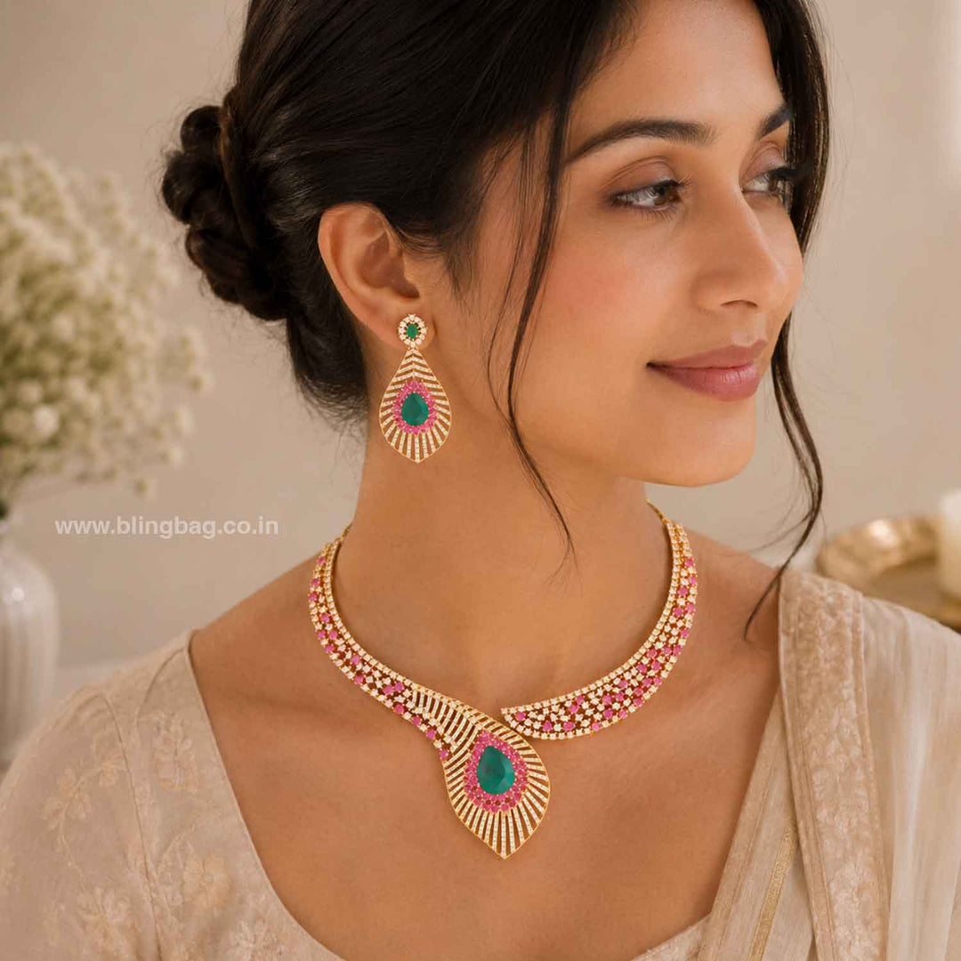 Multicolor Alicelea Zirconia Jewellery Set- New Arrivals